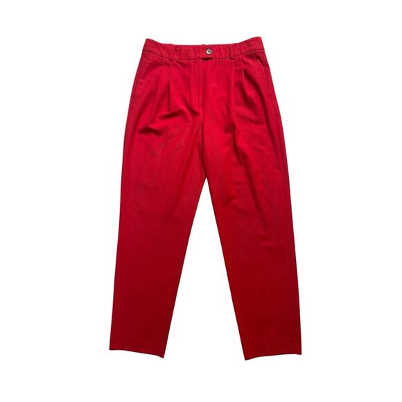 REISS Women's Wool Blend High Waist Tapered‎ Kamila Pants Trousers in Red USA 10 - Picture 1 of 7